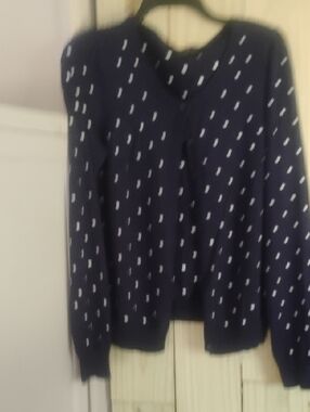 Forever 21 Navy Cardigan with White Dot Detail